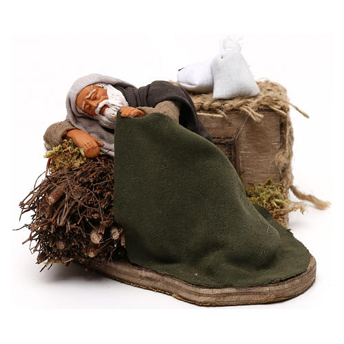 Dorminhoco que cobre-se com movimento para presépio napolitano com figuras de 12 cm altura média 1