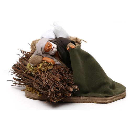 Man covering himself with blanket figure, 12 cm Neapolitan nativity 3