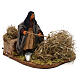 Animated farm woman figurine with straw, 12 cm Neapolitan nativity s4