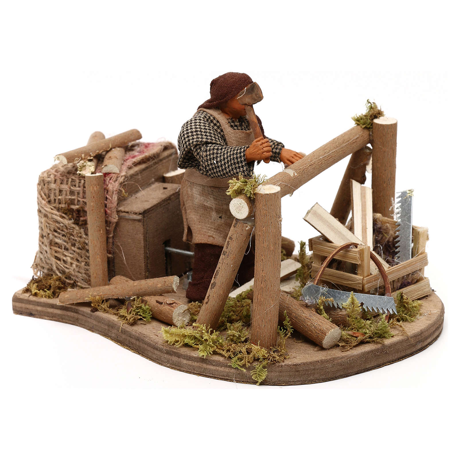 Figurine De Crèche Berger Avec Enfant - 10 Cm, Fabriquée En Italie, Finition Main