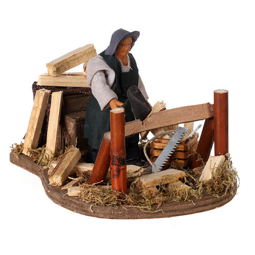 Lumberjack figurine with movement, 10 cm Neapolitan nativity 3
