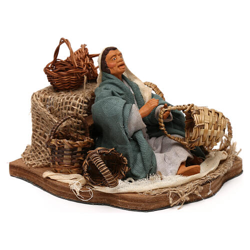 Animated arab basket seller, 12 cm Neapolitan nativity 3