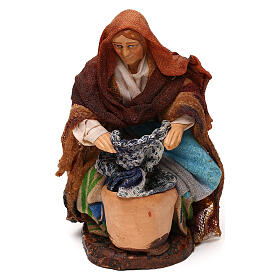 Kneeled woman washing clothes 12 cm Neapolitan Nativity Scene