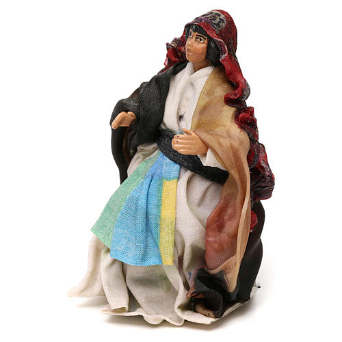 Neapolitan Nativity scene, sitting woman 12 cm 2