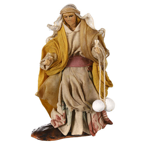 Neapolitan Nativity scene, woman with cheese 12 cm 1