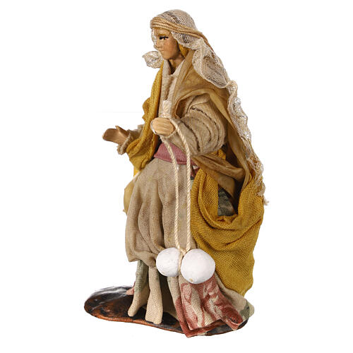 Neapolitan Nativity scene, woman with cheese 12 cm 2