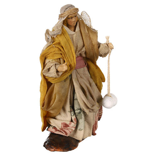 Neapolitan Nativity scene, woman with cheese 12 cm 3