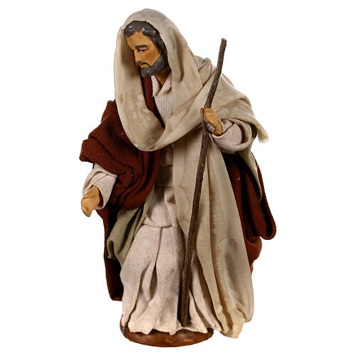 Heiliger Josef mit Stock 12cm neapolitanische Krippe 1