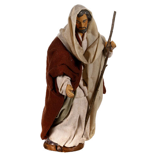 Heiliger Josef mit Stock 12cm neapolitanische Krippe 3
