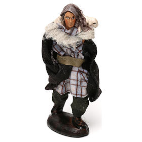 Herder with sheep on shoulders, 12 cm Neapolitan nativity
