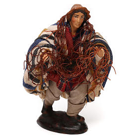 Pescatore con rete 12 cm presepe napoletano