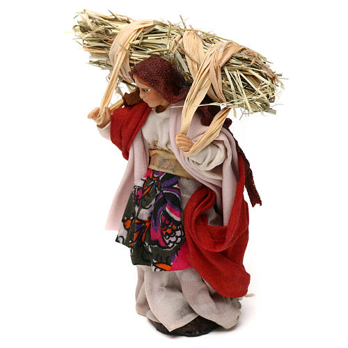 Woman carrying straw, 12 cm Neapolitan nativity 2