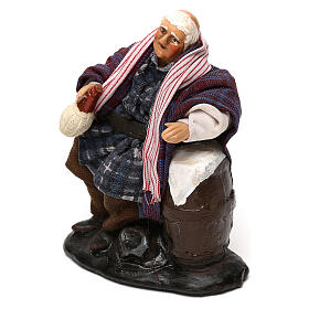 Neapolitan Nativity scene, drunkard with bottle and barrel 12 cm