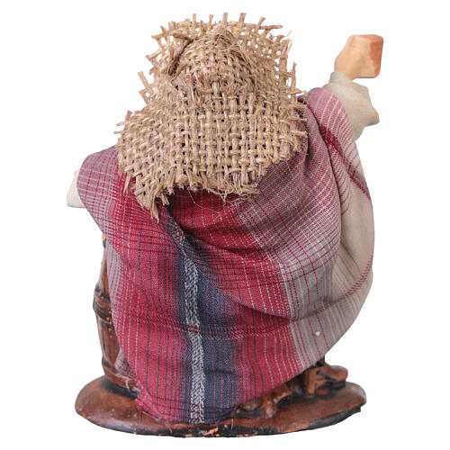Beone con botte di vino presepe napoletano 12 cm 4