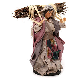 Femme avec fagot de bois crèche napolitaine 12 cm