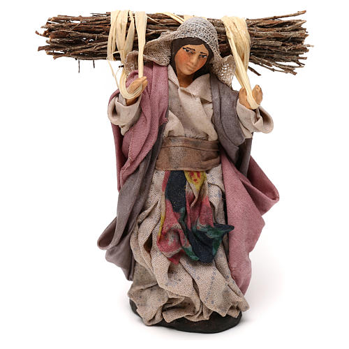 Femme avec fagot de bois crèche napolitaine 12 cm 1
