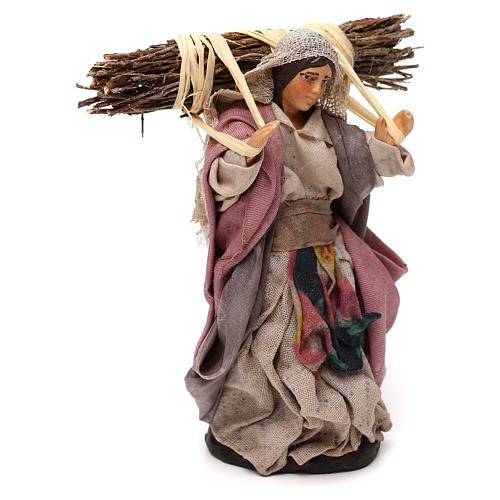 Femme avec fagot de bois crèche napolitaine 12 cm 2