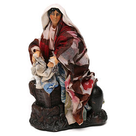 Carretto Con Pesce In Legno Per Presepe Napoletano – 10 Cm – Fatto A Mano