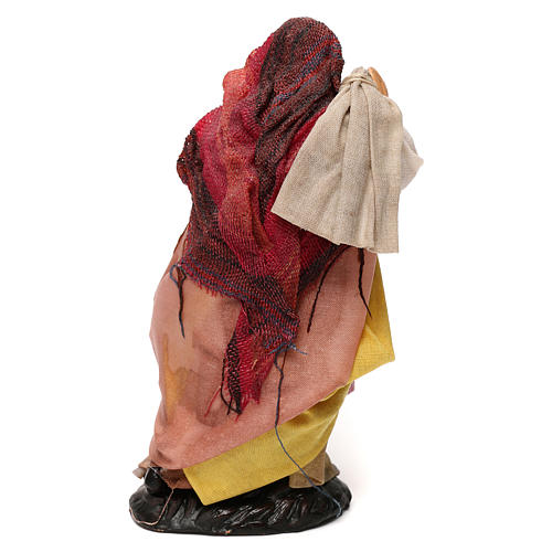 Neapolitan Nativity scene, woman with sack 12 cm 3