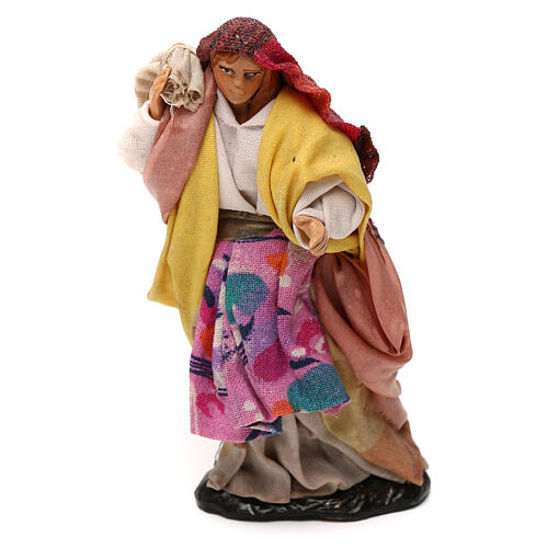 Woman with sack 12 cm Neapolitan Nativity scene figurine 1