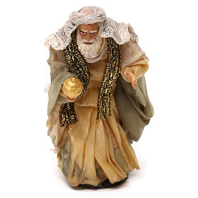Neapolitan Nativity Scene: Neapolitan Nativity scene, Magi King with white beard 12 cm