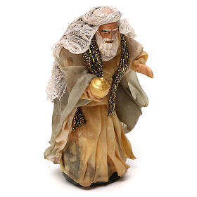 Neapolitan Nativity Scene: Neapolitan Nativity scene, Magi King with white beard 12 cm