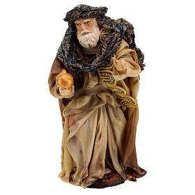 Rei Mago barba branca para presépio napolitano com figuras 12 cm altura média