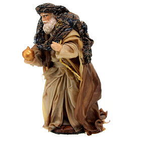 Rei Mago barba branca para presépio napolitano com figuras 12 cm altura média