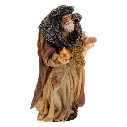 Magi King with white beard 12 cm Neapolitan Nativity scene figurine 3