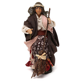 Neapolitan Nativity scene, woman with broom 12 cm