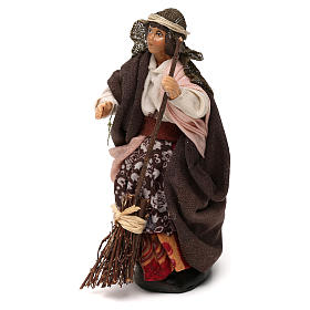 Neapolitan Nativity scene, woman with broom 12 cm