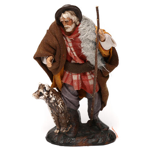 Pasterz z psem, szopka neapolitańska 12 cm 1