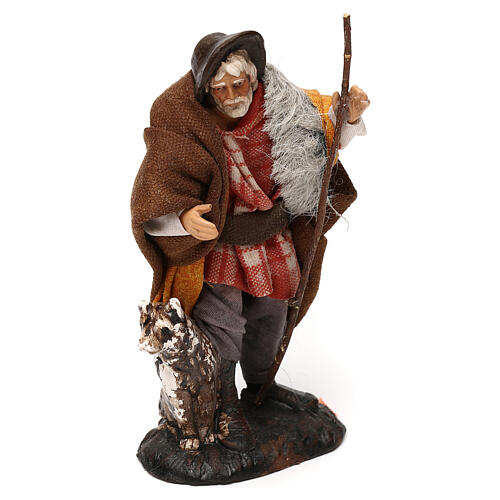 Pasterz z psem, szopka neapolitańska 12 cm 2