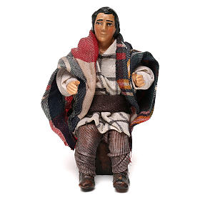 Uomo seduto 12 cm presepe napoletano
