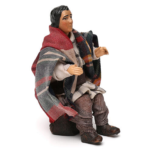 Mężczyzna siedzący, szopka neapolitańska, 12 cm 3