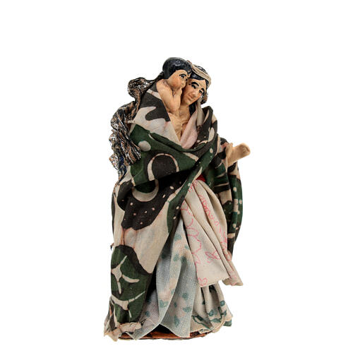 Frau mit Kind im Arm 12cm neapolitanische Krippe 3