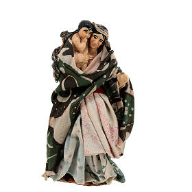 Donna con bambino in braccio presepe napoletano 12 cm