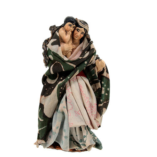 Kobieta z dzieckiem na ręku, szopka neapolitańska 12 cm 1