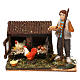 Man in the henhouse with tray full of feed for Neapolitan Nativity Scene 8/10 cm s1