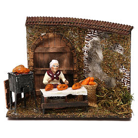 Scena signora con pannocchie presepe napoletano 8 cm