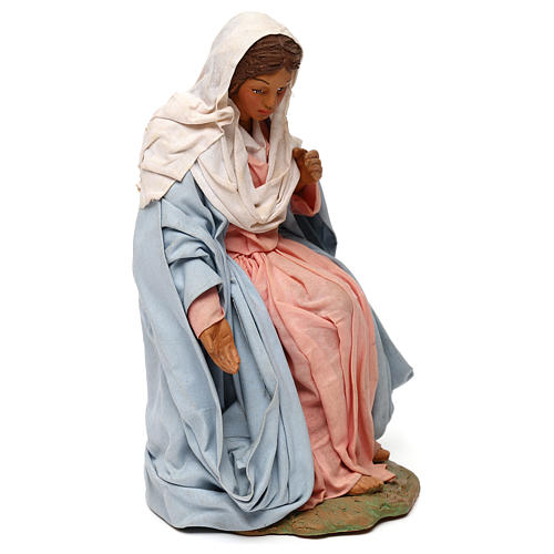 STOCK Sainte Vierge terre cuite tissu 24 cm crèche napolitaine 4