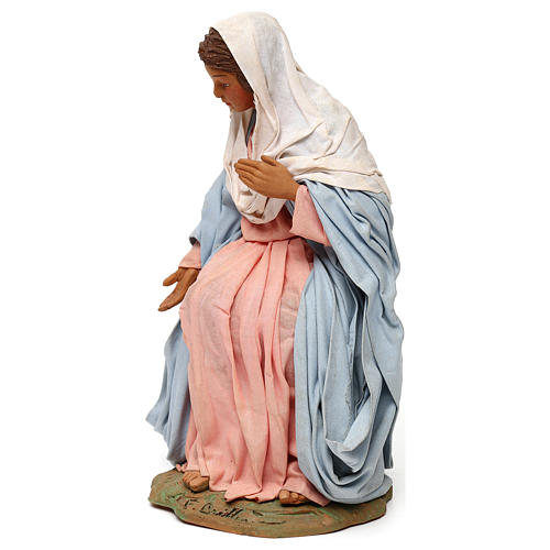 STOCK Madonna terracotta vestita 24 cm per presepe napoletano 3