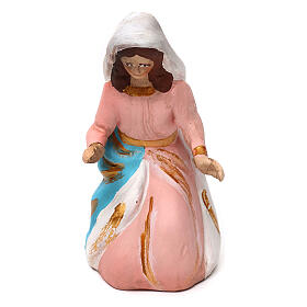 Mary terracotta painted statue, 8 cm Neapolitan nativity