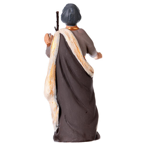 Święty Józef z terakoty malowanej, szopka neapolitańska, 8,5 cm 2