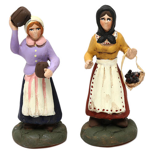 Zestaw malowanych Kobiet, 6 modeli, do neapolitańskiej szopki, 8 cm 4