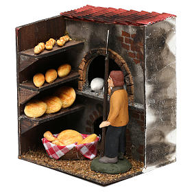 Scena forno con panettiere terracotta dipinta cm 8