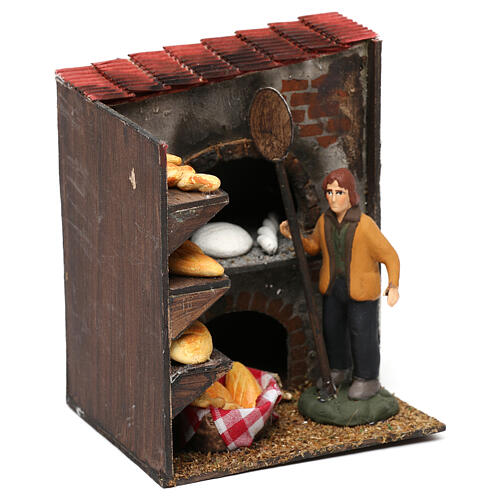Bakery with baker 8 cm Neapolitan Nativity scene figurine 3