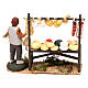 Scène étal fromages avec berger terre cuite peinte 8 cm s4