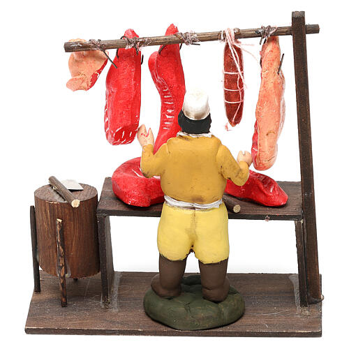 Miniature butcher with butcher shop, for 8 cm Neapolitan nativity 4