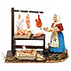 Cena vendedora de frangos terracota pintada para presépio Nápoles com peças de 8 cm altura média s1